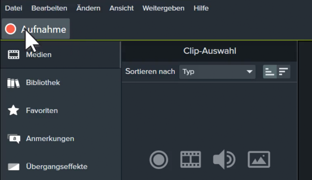 Screenshot vom Camtasia Editor