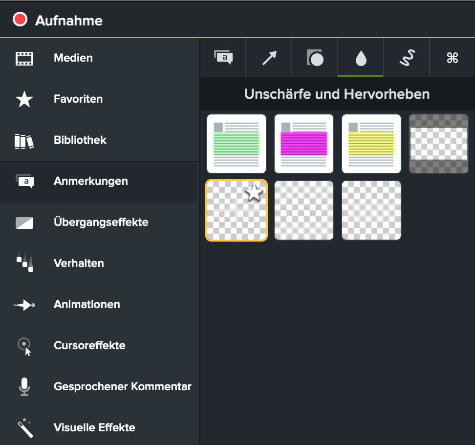 Screenshot Camtasia Videoeditor: vertrauliche Informationen verbergen.