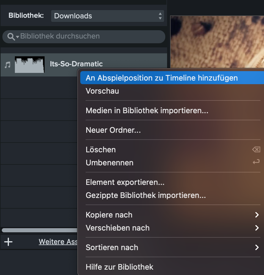 Screenshot Nutzeroberfläche Camtasia.