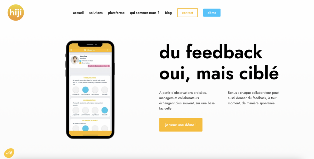 Hiji est une application permettant de donner ou de recevoir du feedback.