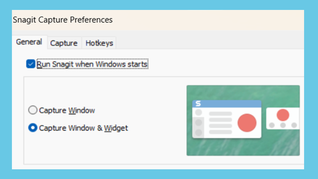 Snagit-Einstellungen – Windows