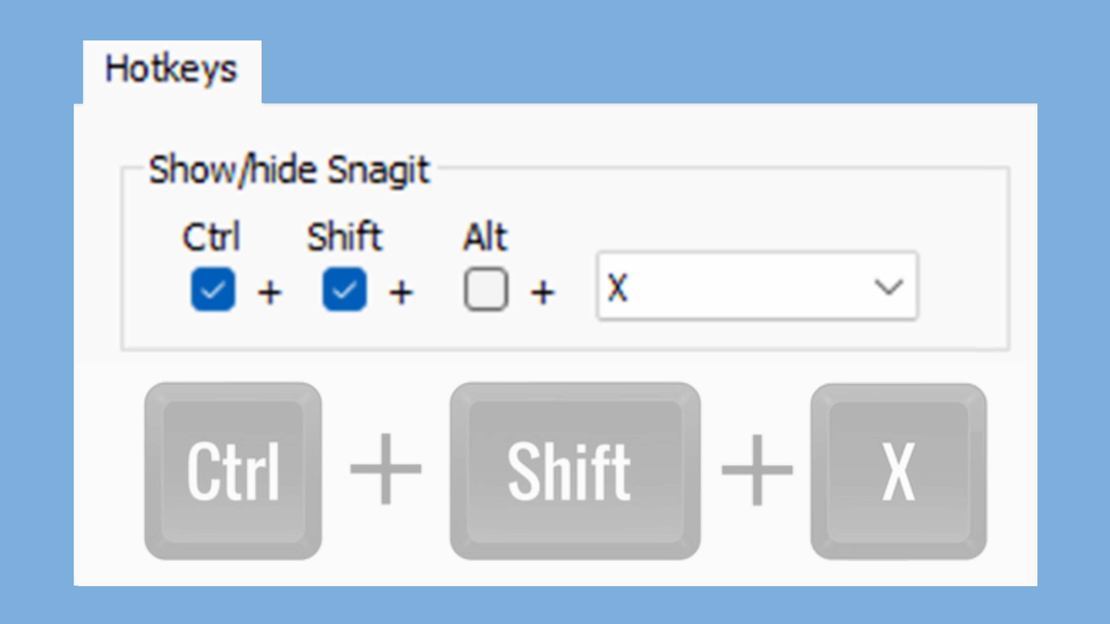 Aufnahme-Kurztasten in Snagit