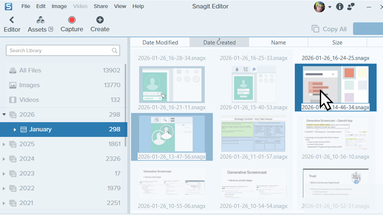 Einführung in die Snagit-Bibliothek