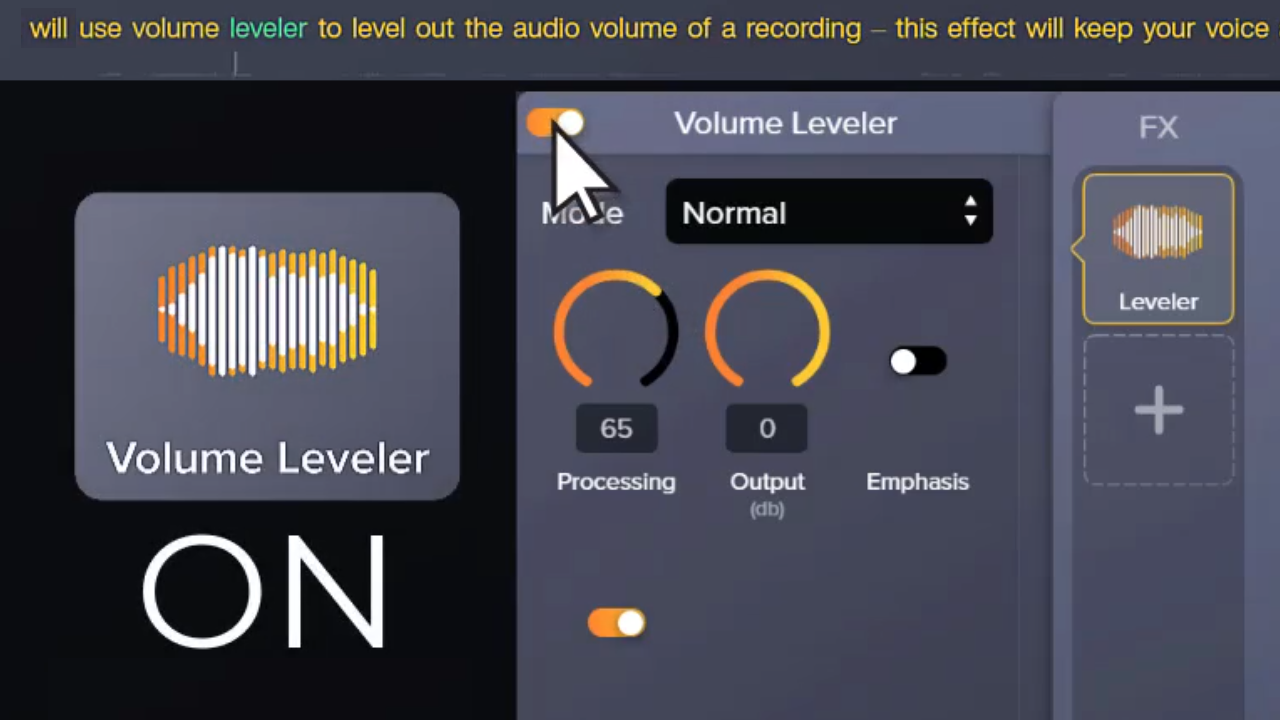 Audioeffekt „Volume Leveler“