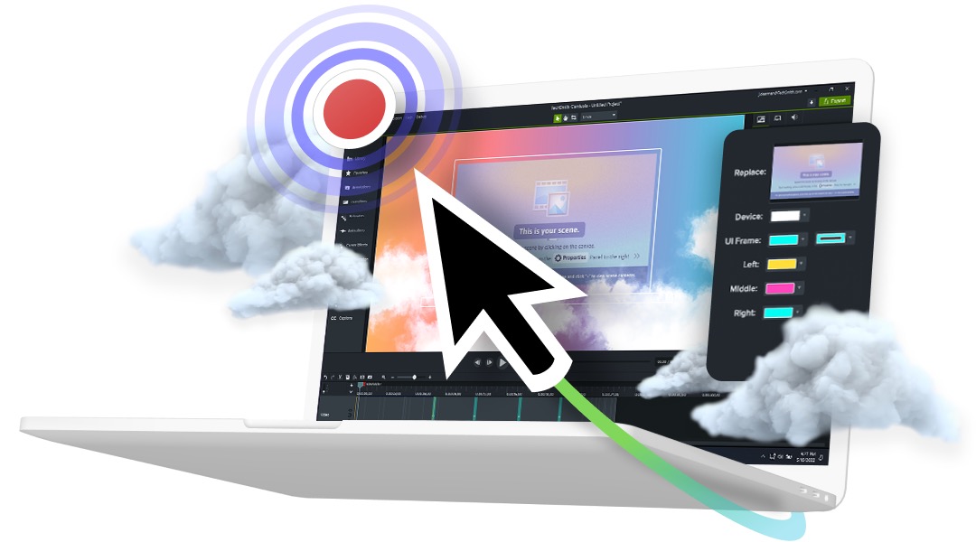 laptop with camtasia