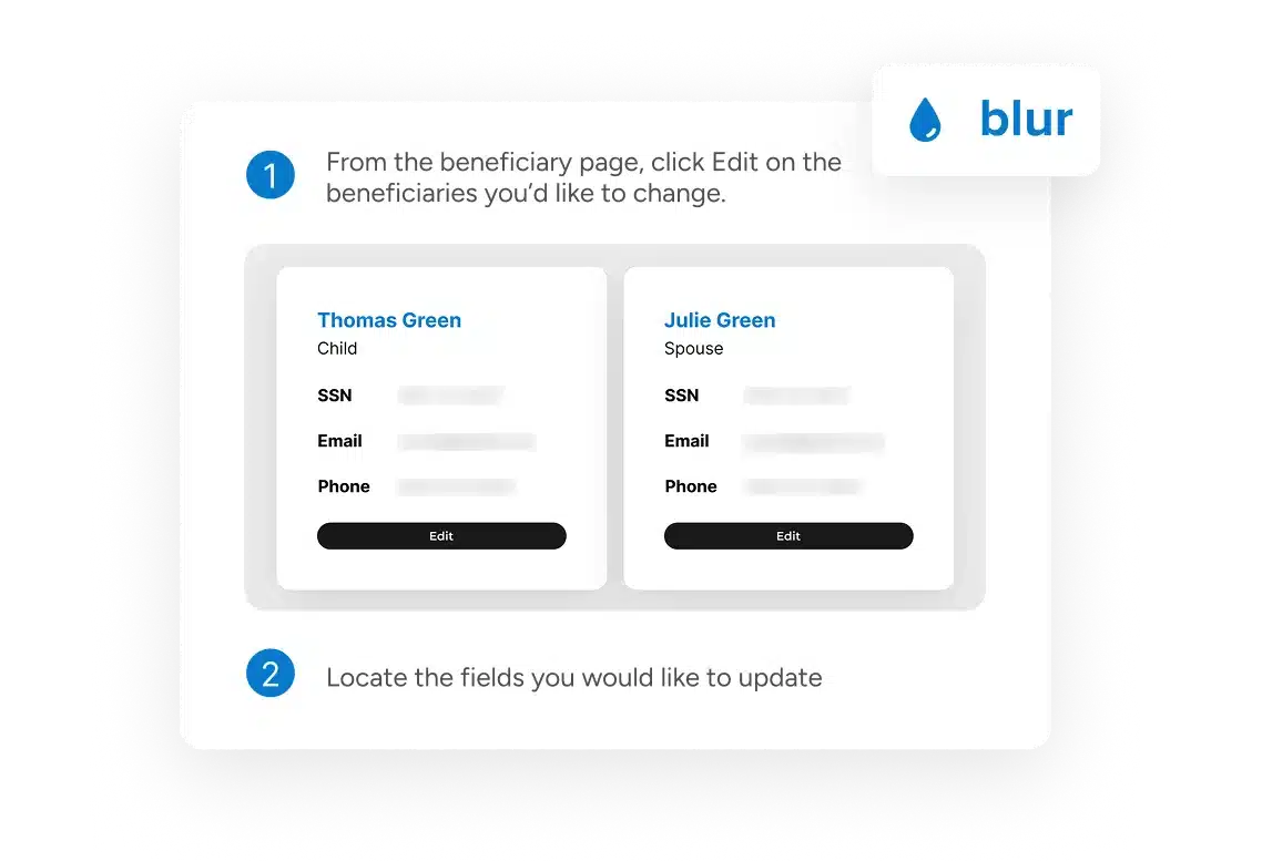 Snagit's smart redact blurs sensitive information in a captured document.